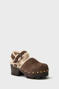 Deep Espresso Shearling Clog