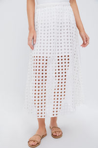 White Cotton Eyelet Eve Skirt