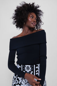 Black Knit Off-The-Shoulder Adrianna Top