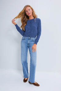 Denim Blue Riley Cashmere Cardigan