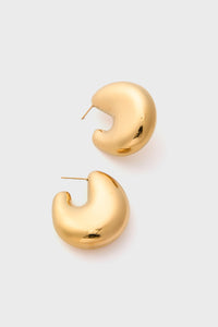 Gold Bean Hoop Earrings