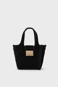 Black Suede Mini Market Tote